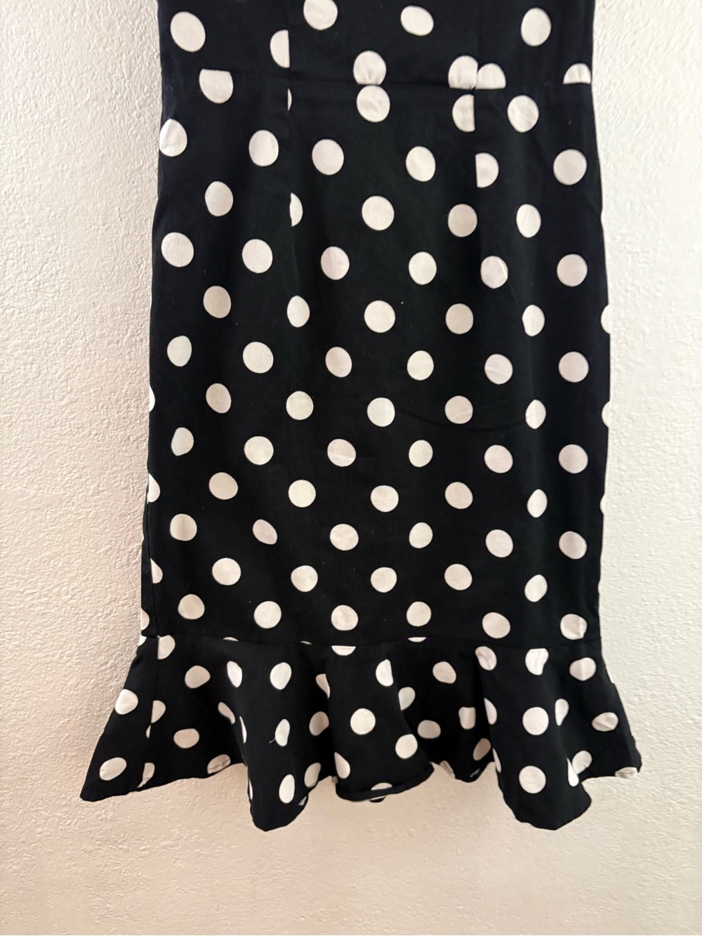 Belle Poque polka dot dress features a distinctive ruffled mermaid hem  size 2 - Picture 3 of 7